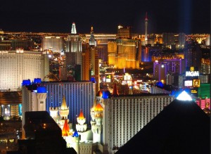 Las Vegas View Nevada Nighttime Magican Mandalay Bay Casino